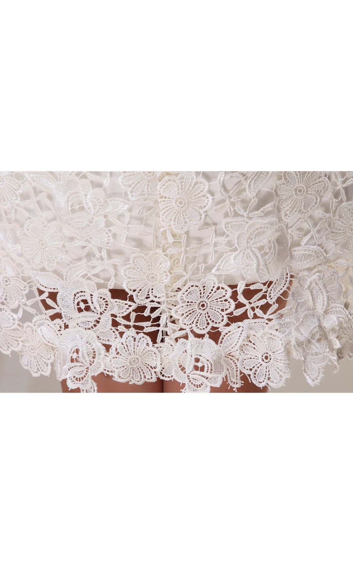 Refined A-Line Mini Dress with Appliques and Half Sleeve