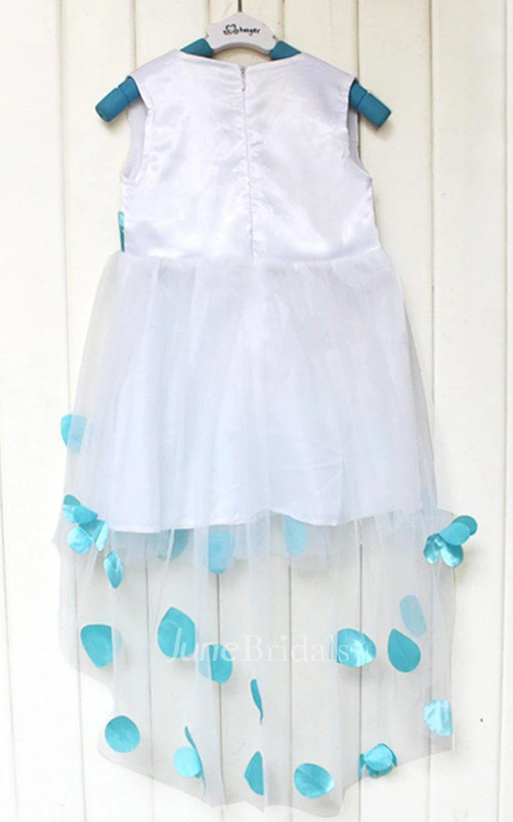 Sleeveless V-neck High-low A-line Dress With Petals