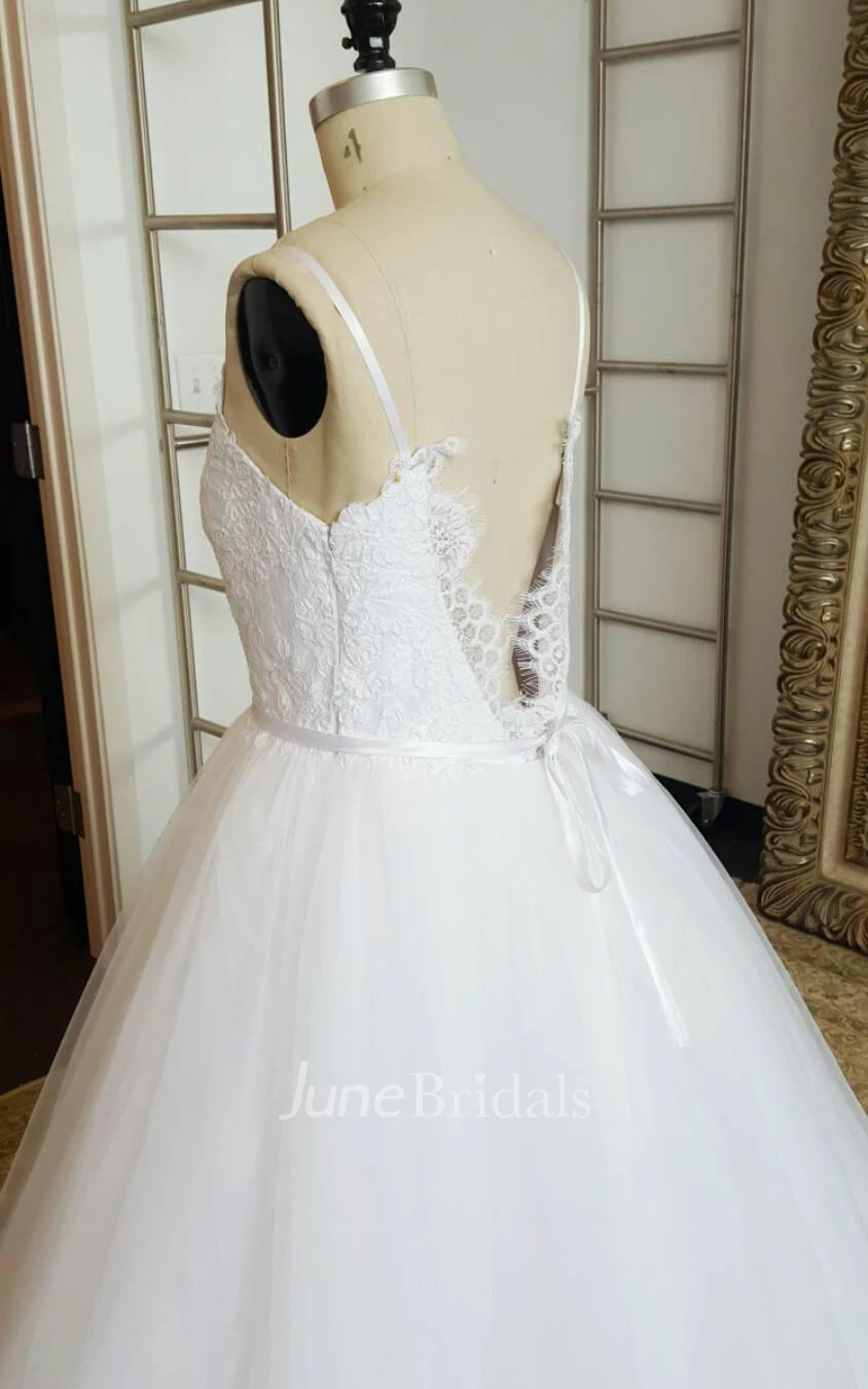 Ball Gown Tulle Lace Satin Weddig Dress