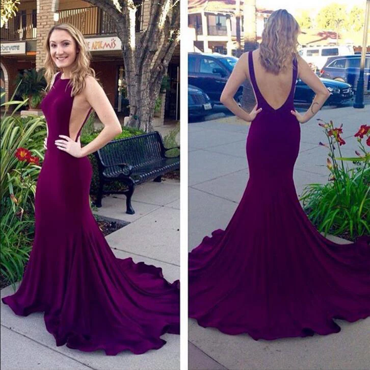 Glamorous Sleeveless Mermaid Prom Dresses Sweep Train