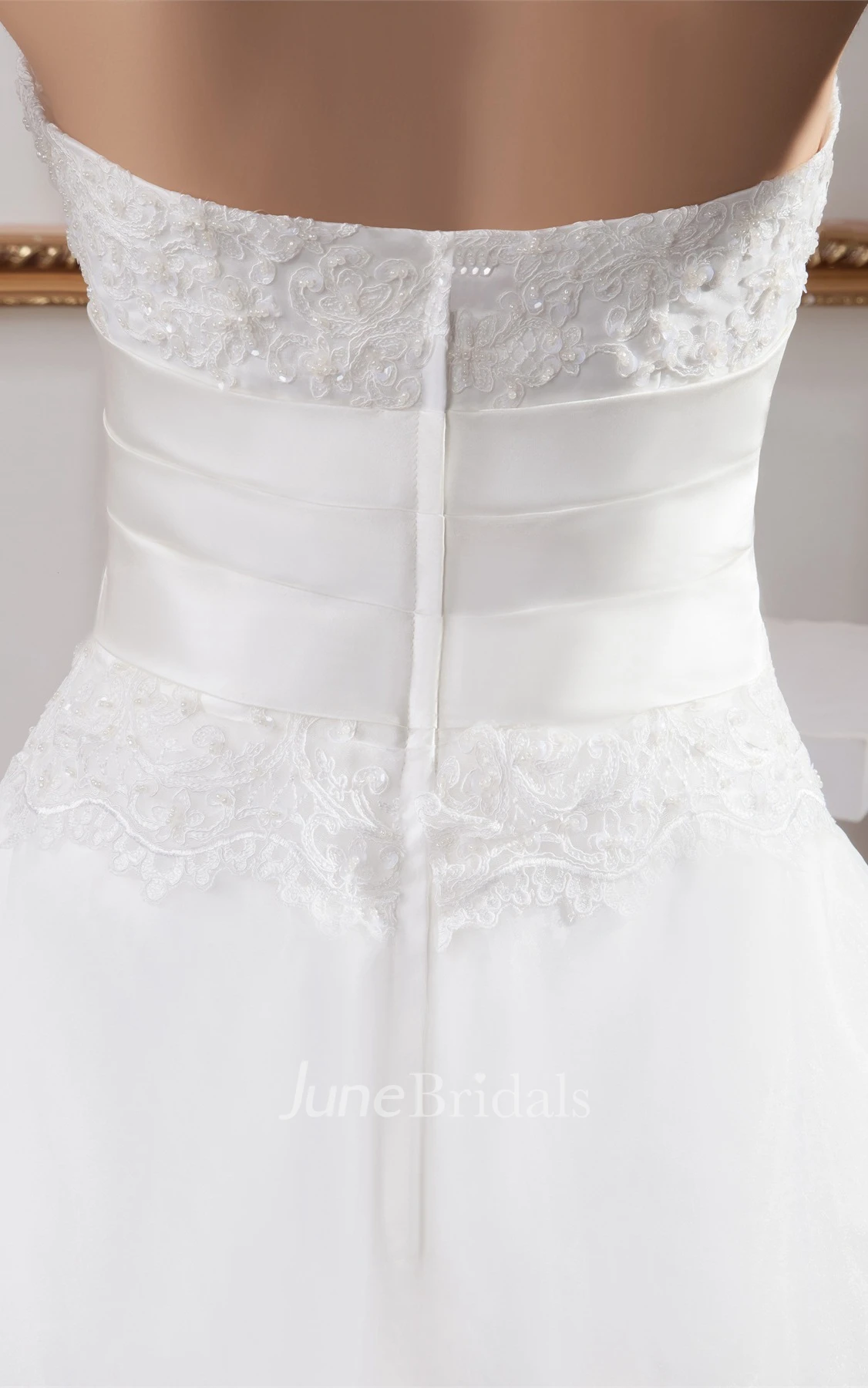 High-Neck Sleeveless A-Line Dress with Appliques and Fitted Waist