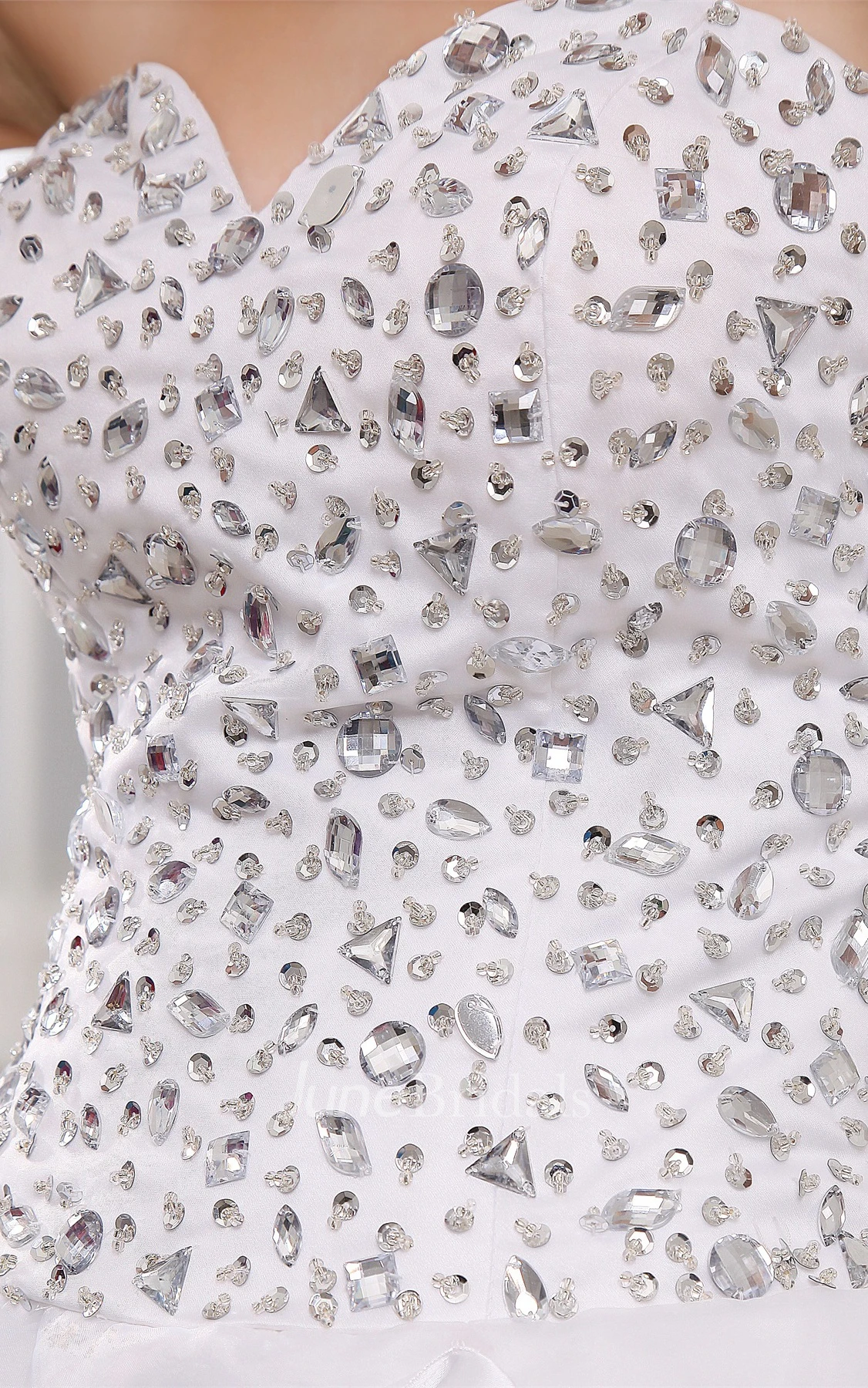 Sweetheart High-Low Dress with Tiers and Jeweled Bodice