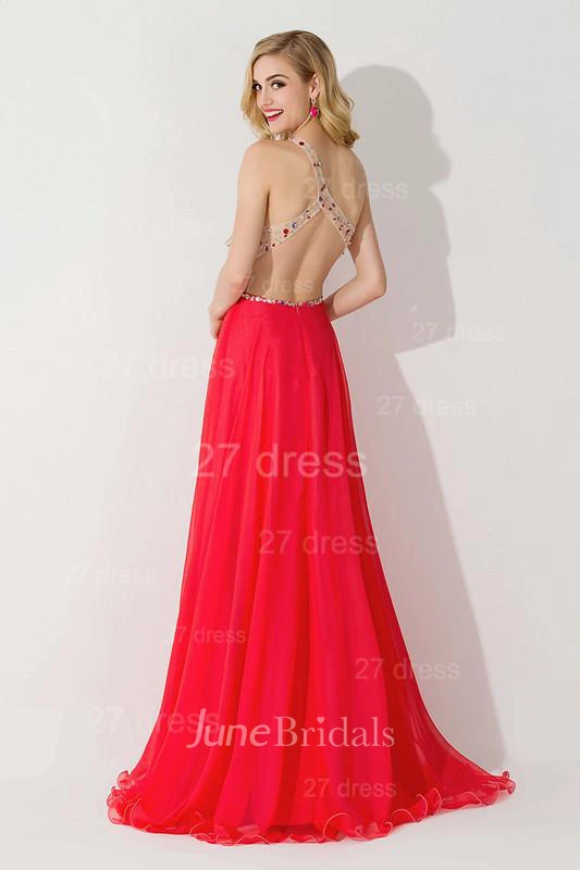 Sexy One Shoulder Crystal Prom Dress Floor Length