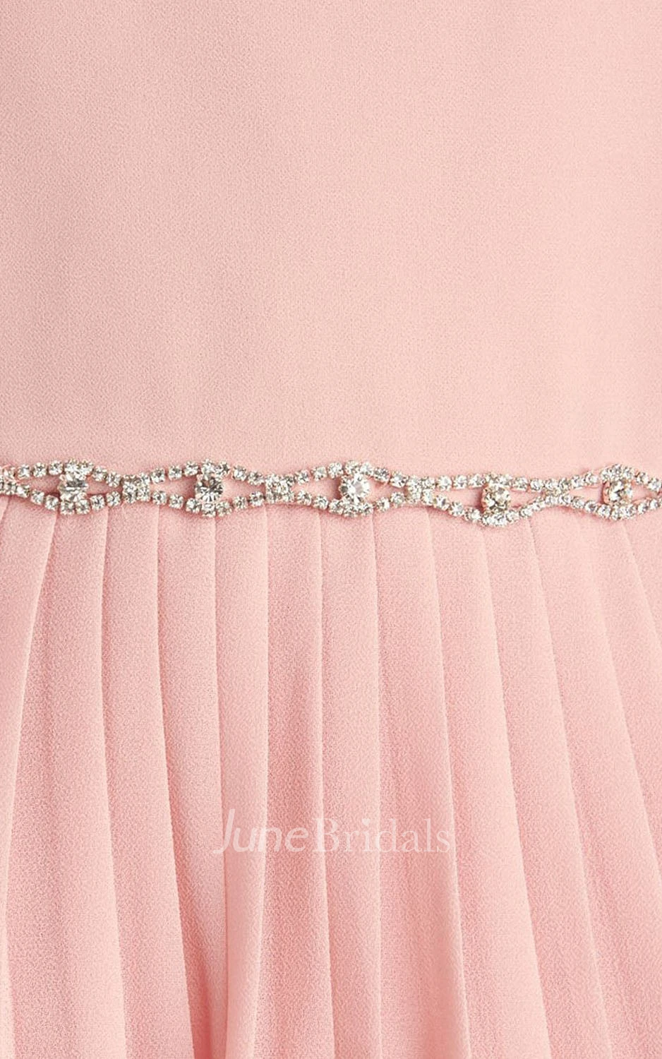 Sleeveless Scoop Neck Short Pleated Chiffon Dress