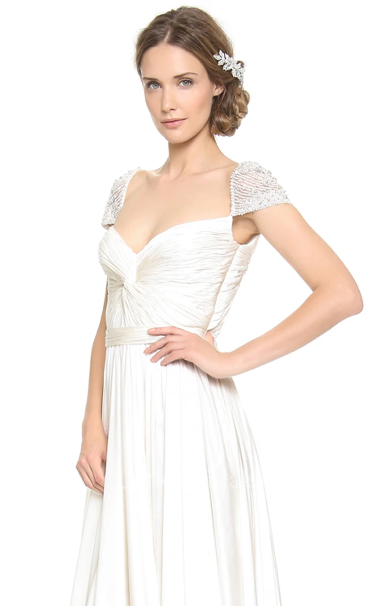 Queen Anne Neckline Dress