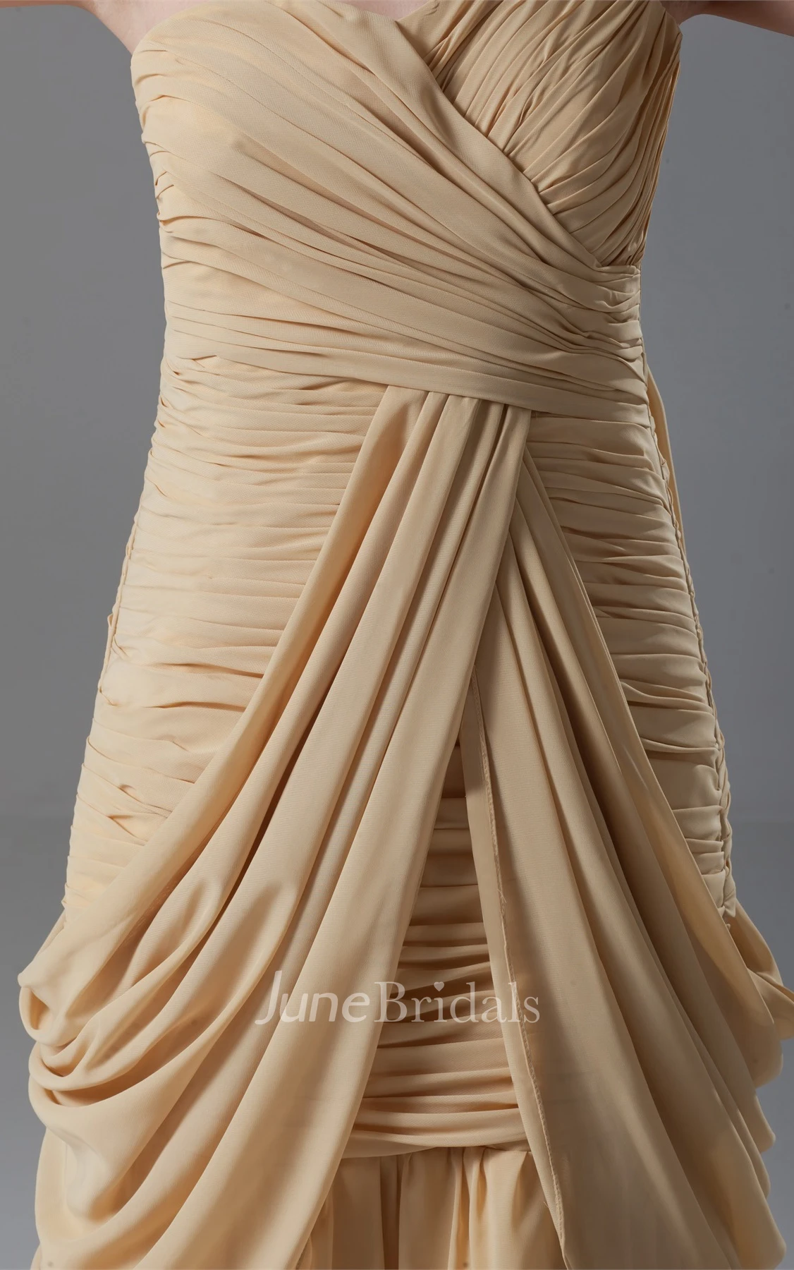 One-Shoulder Criss-Cross Maxi Gown with Draping