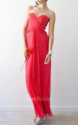 Red Strapless Gown Dress