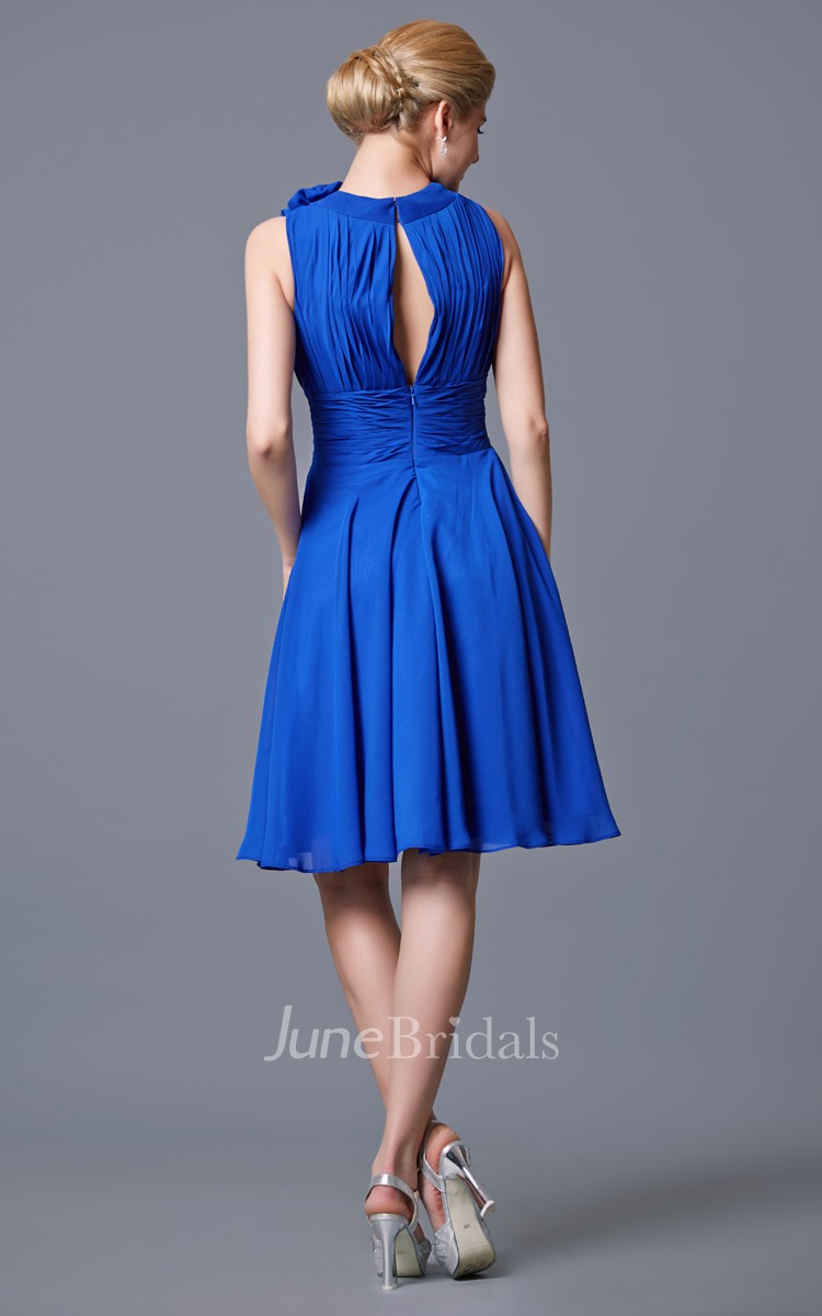 taffeta empire blue dress