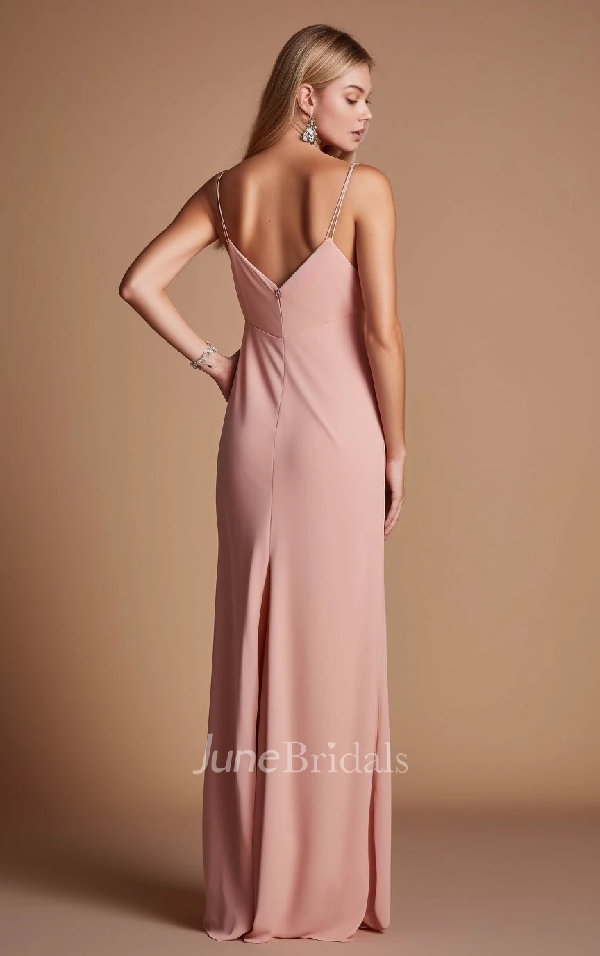 Mermaid Spandex Sleeveless Bridesmaid Dress Spaghetti 2025 Square Floor-length Simple Sexy Bohemian Open Back