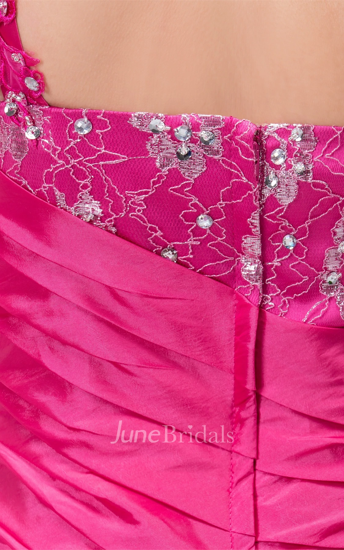 Sleeveless Column Maxi Dress with Appliques and Ruched Bodice