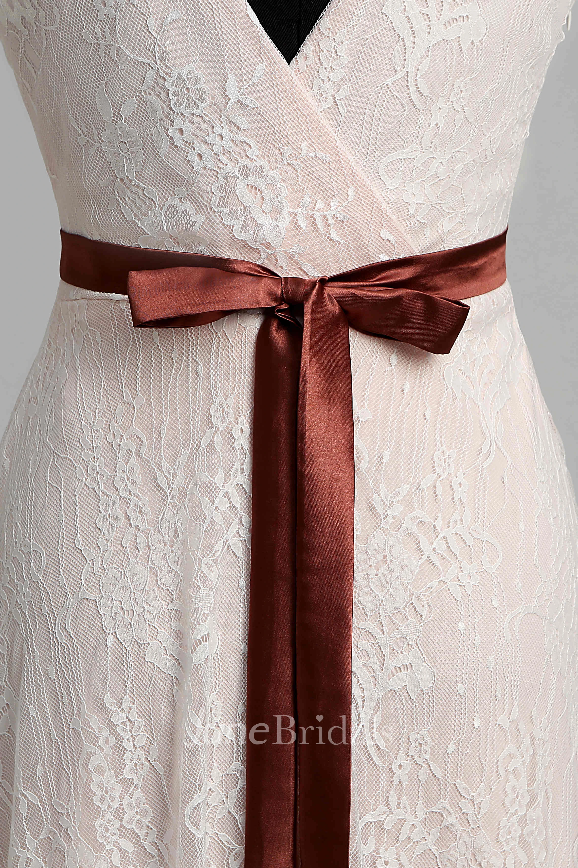 Short Sleeve V-neck Pleated Long Lace Maternity Wedding Dress