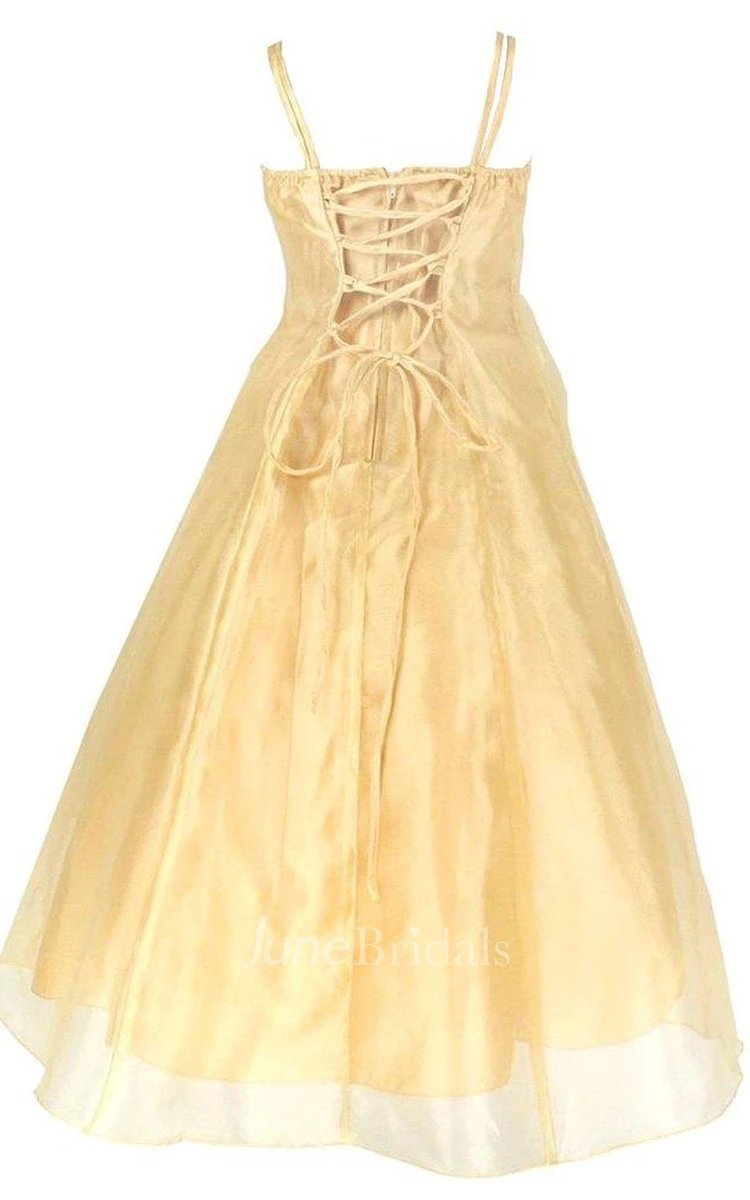 Sleeveless Long Sequined Dress With Spagetti Straps