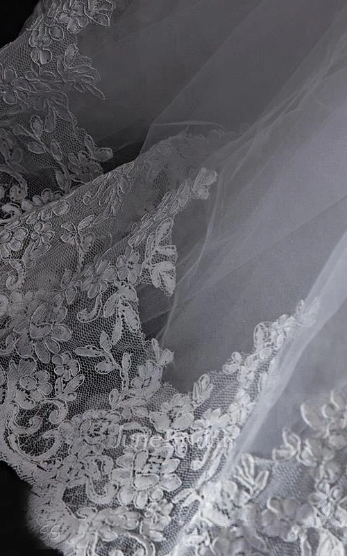 Ball Gown Maxi V-Neck Jacket Lace-Up Back Keyhole Tulle Lace Dress