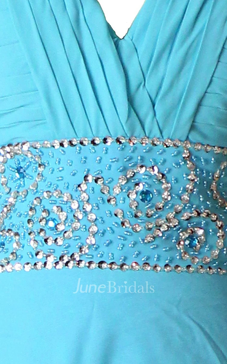 Train Asymmetrical Sweetheart A-line Dress With Beaded Band