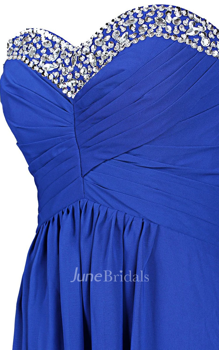 Sweetheart Crystal-beaded A-line Gown With Lace-up Back