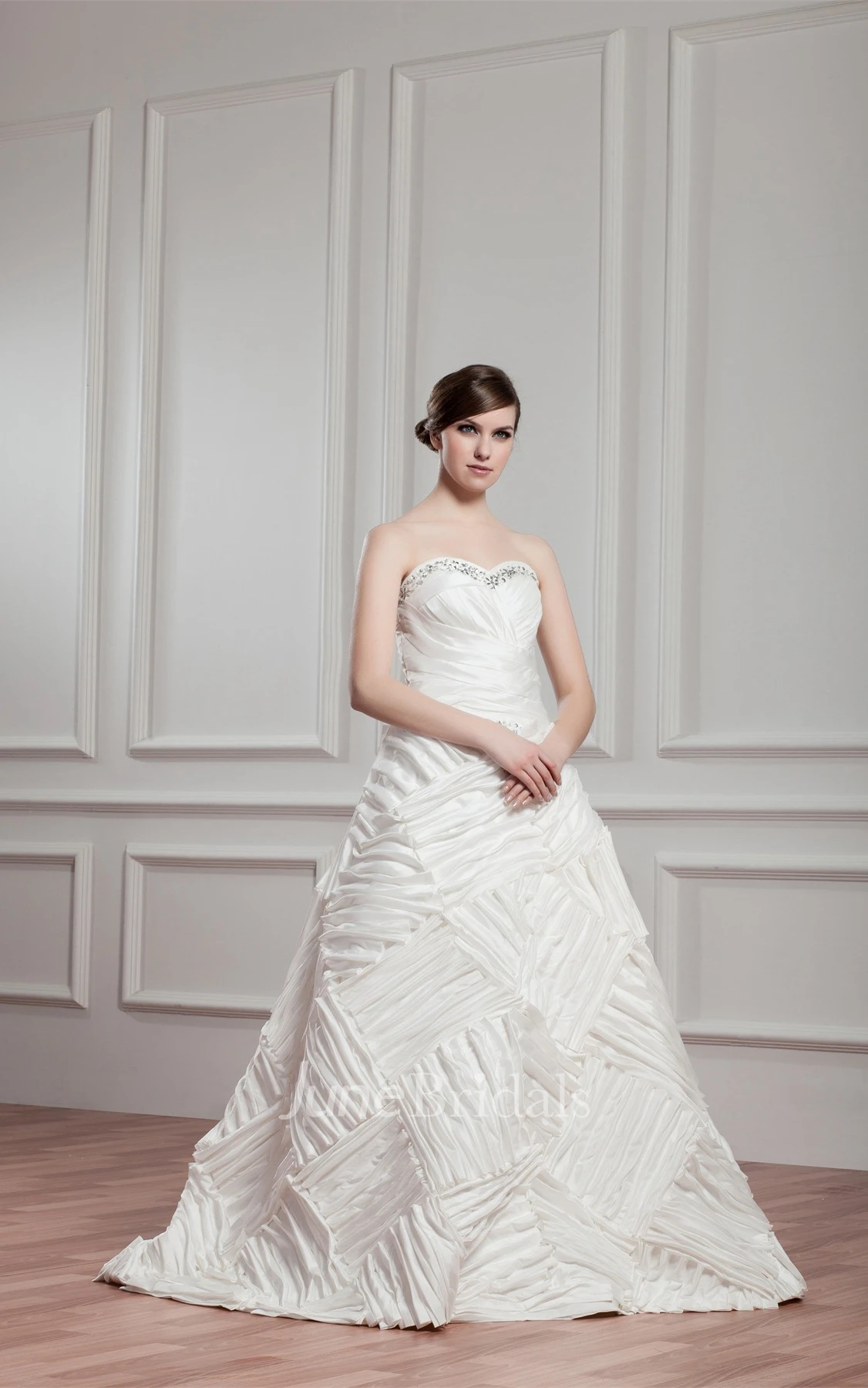 Sweetheart Ruched A-Line Gown with Stress