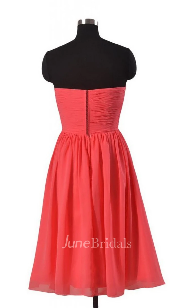 Sweetheart Mini Empire Dress With Flower