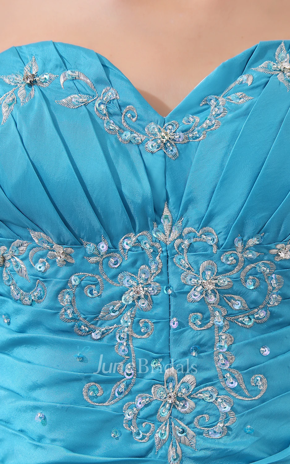 Sweetheart Sleeveless Princess Ball Gown With Crystal Detailing And Pick-Up Ruffles