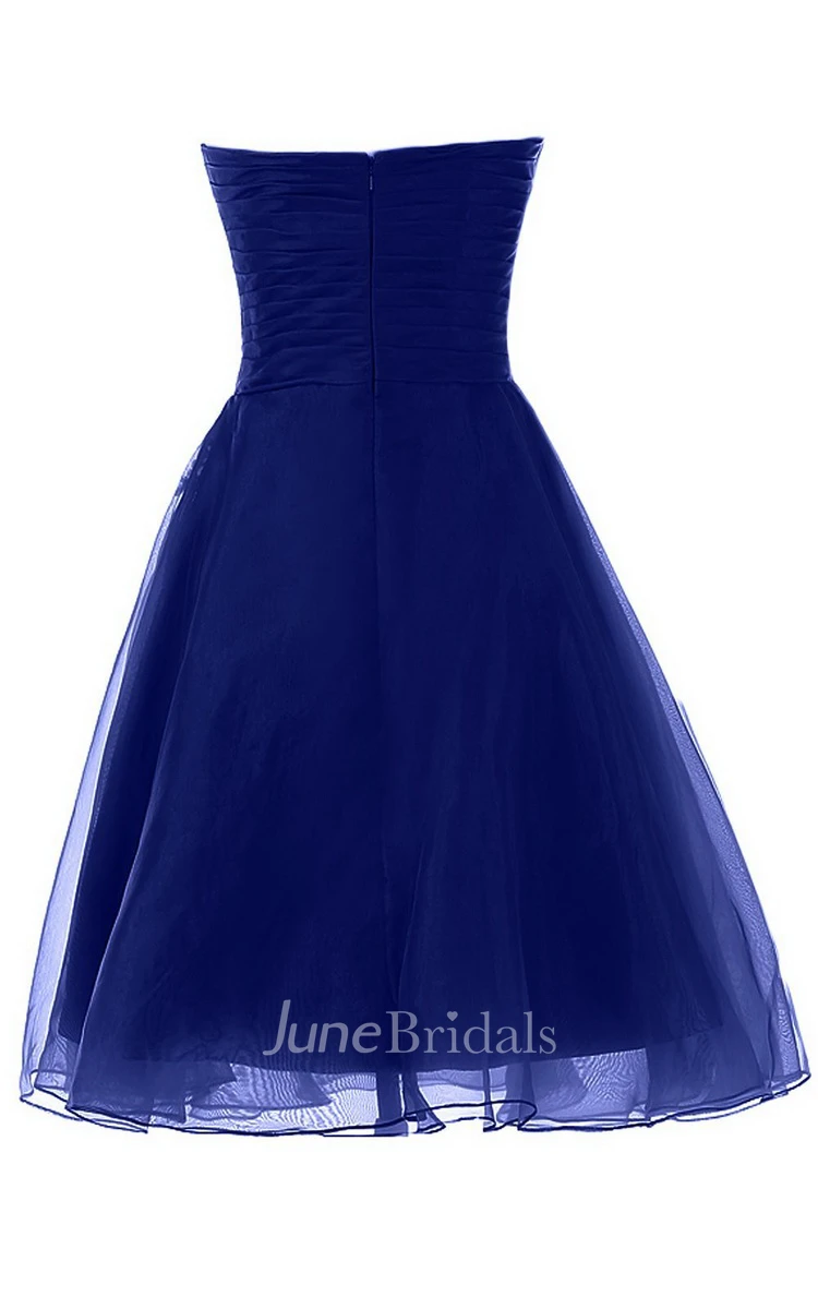 Strapless A-line Wedding Dress With Lace Appliques