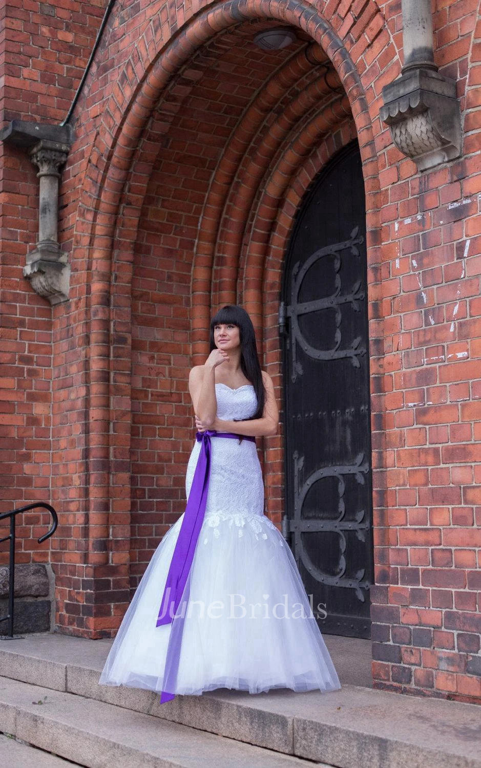 Chantilly Trumpet Bridal Gown With Lace Bodice and Tulle Skirt
