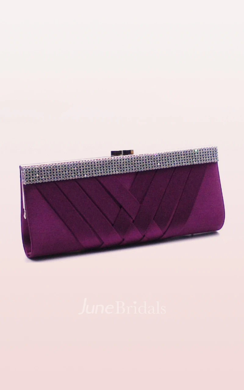 Rhinestone Woven Clutch