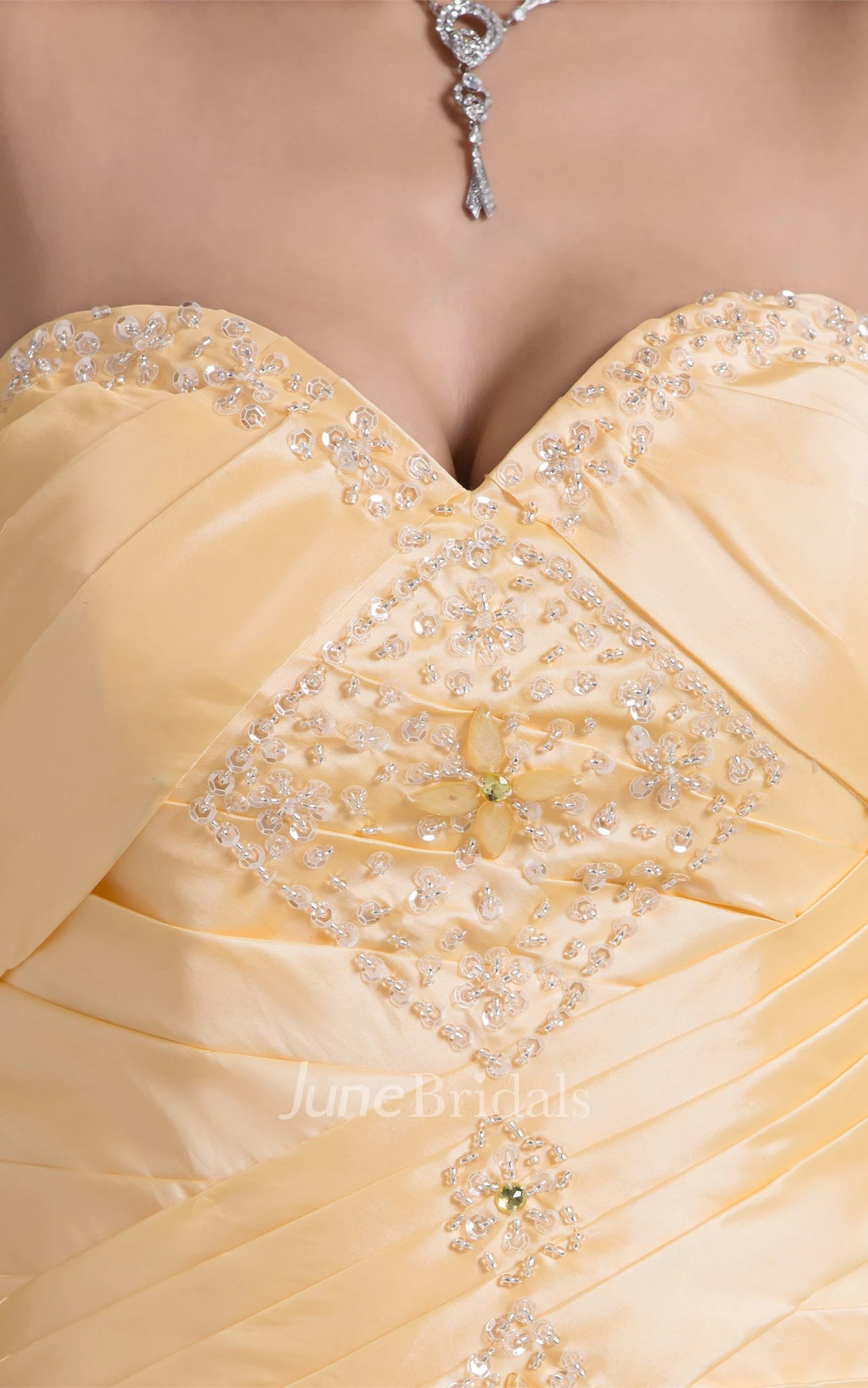 Sweetheart Pick-Up A-Line Gown with Crystal Detailing