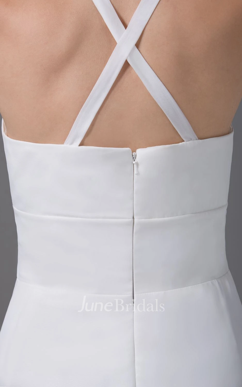 Simple Sleeveless Sheath Dress With Halter and Brush Train