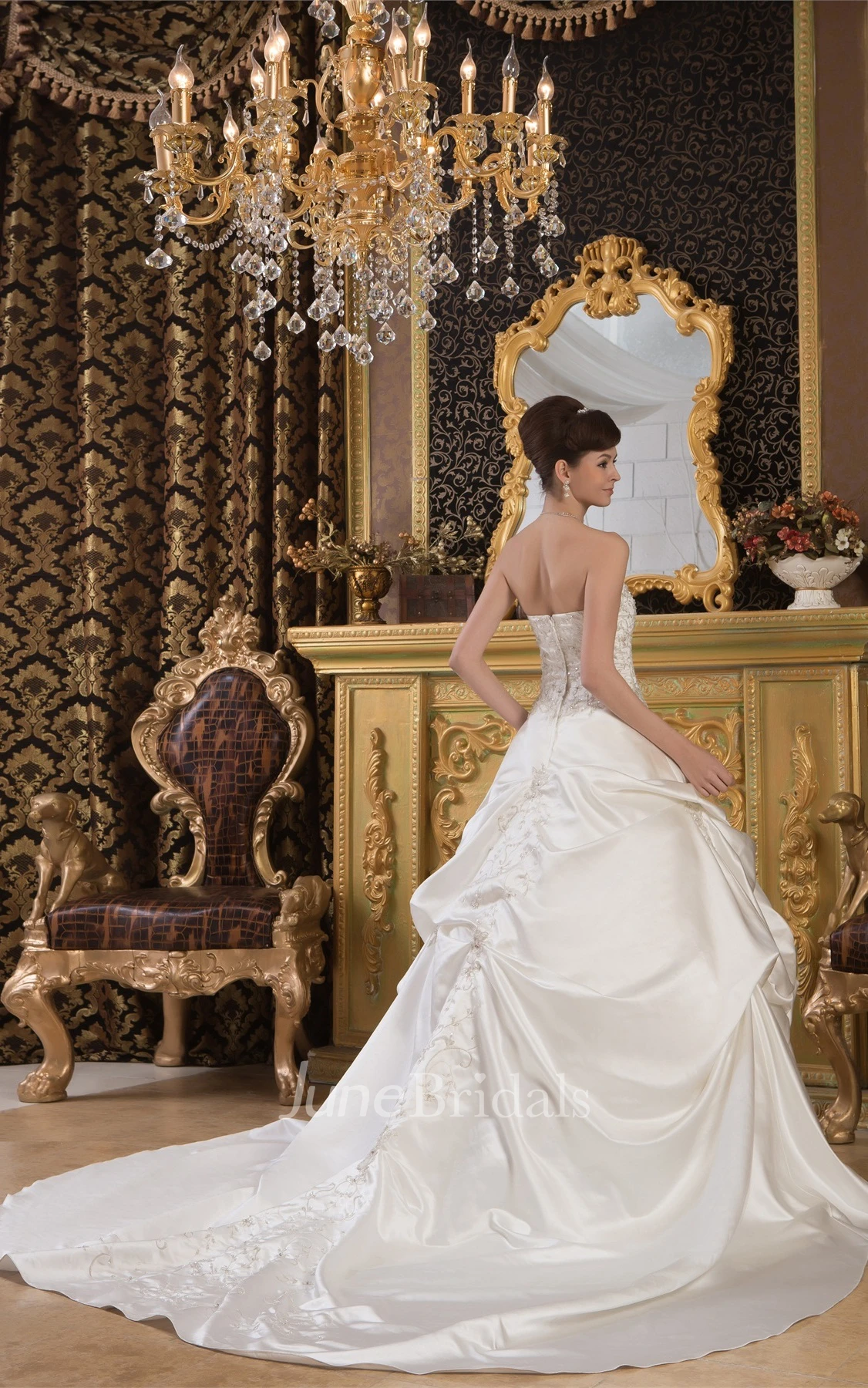 Sweetheart Embroidered Ball Gown with Beading and Pick Up