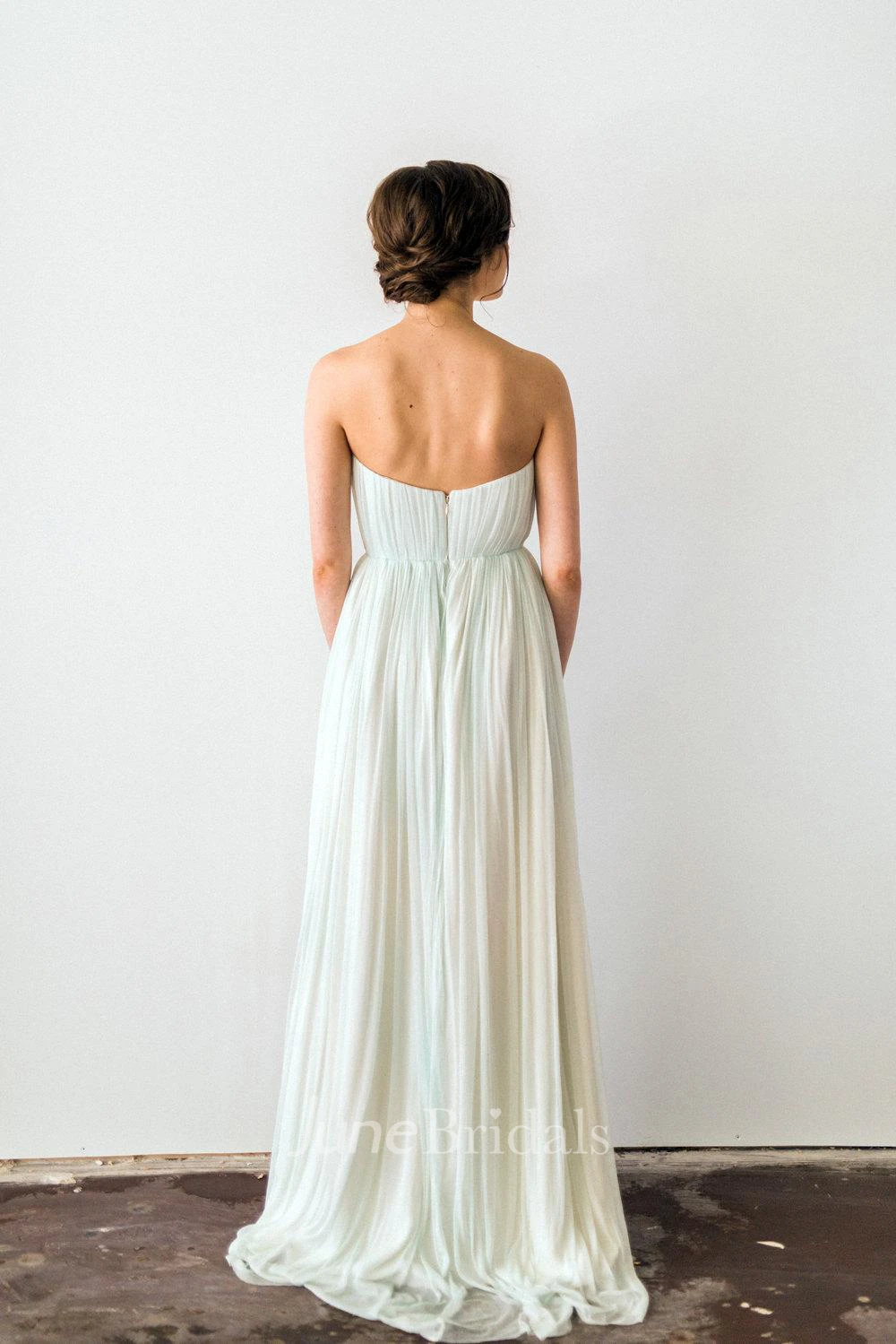 Modern Romantic Mint Green Sweetheart Pleated Tulle Wedding