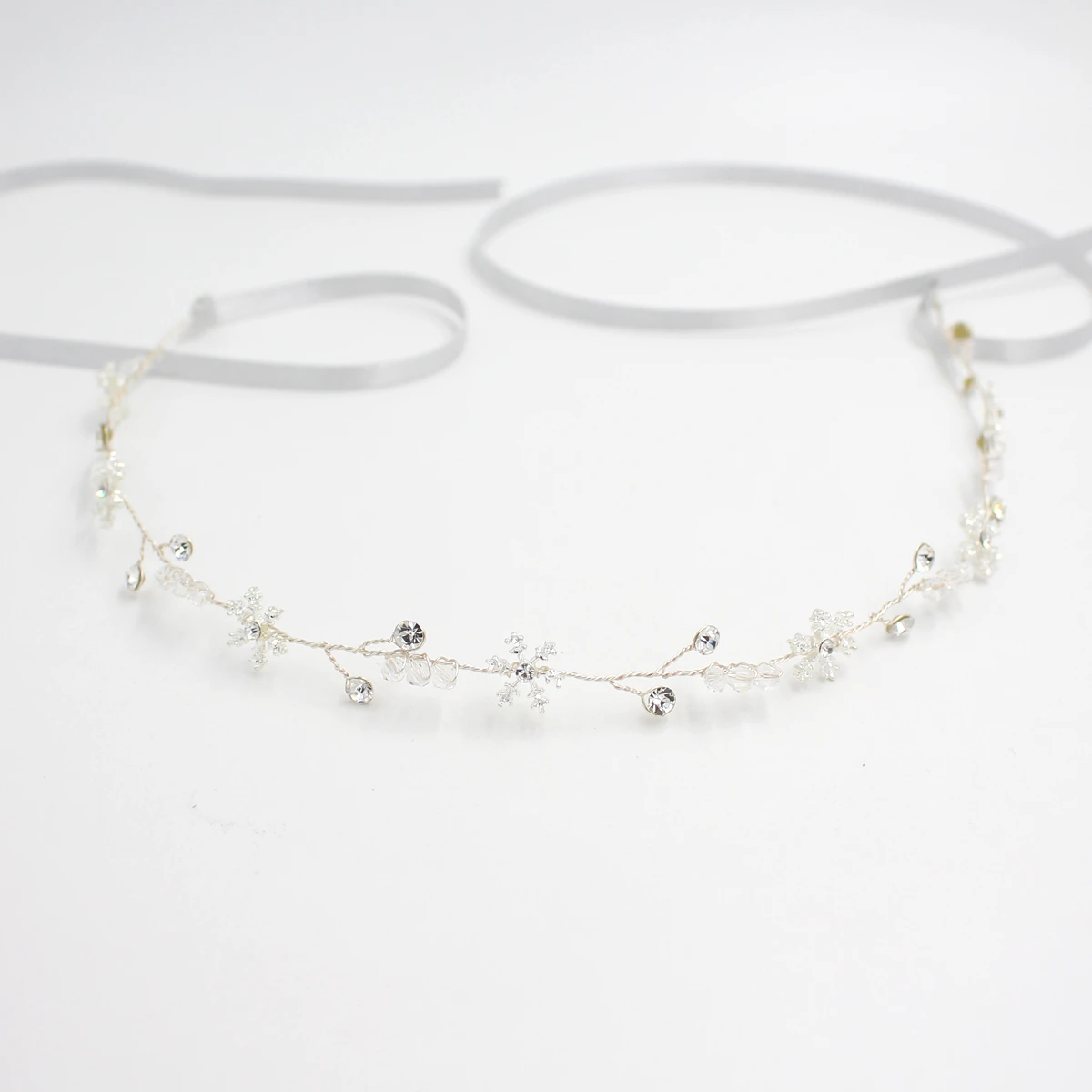 Handmade Elegant Silver Flower Headbands