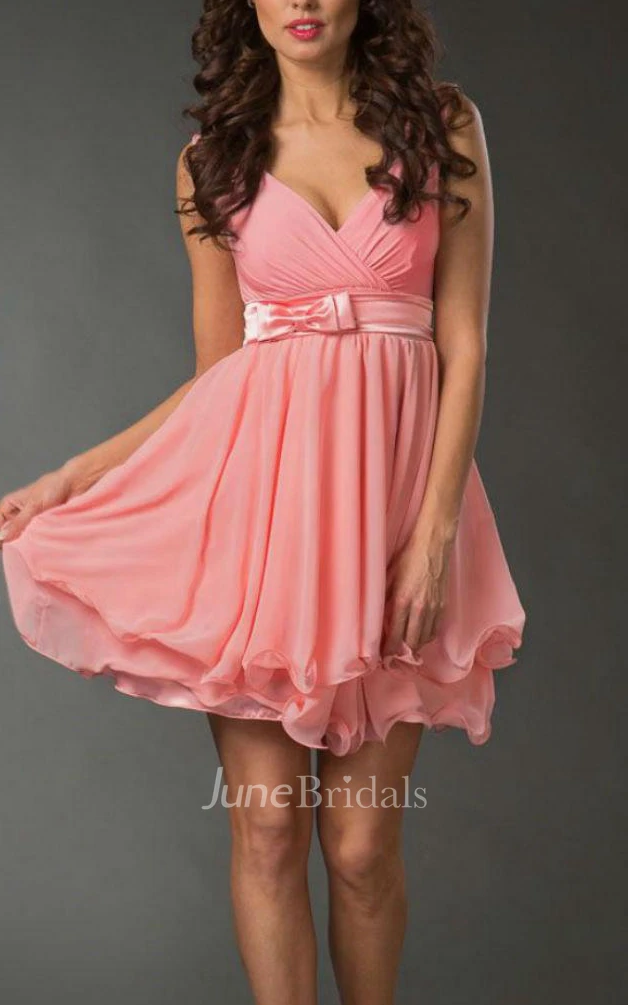 Short Sleeveless Sleeve Chiffon Dress