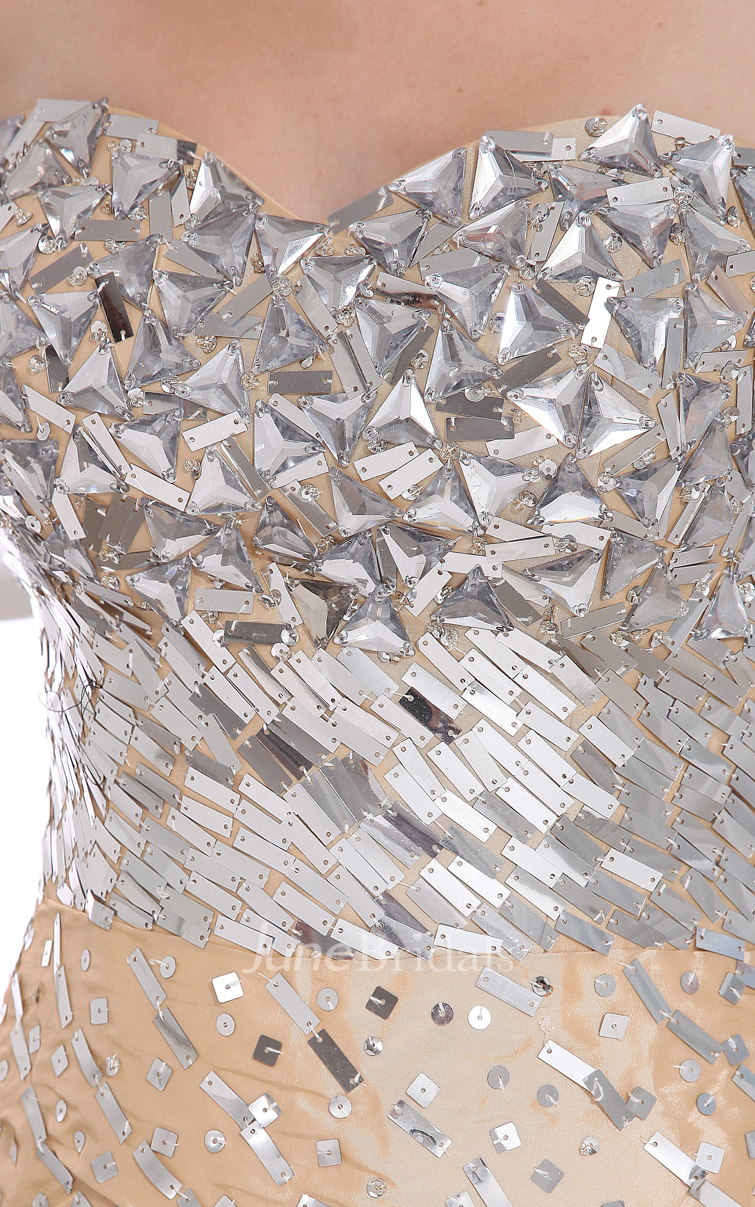 Shining Strapless Short Pencil Dress With Sequins