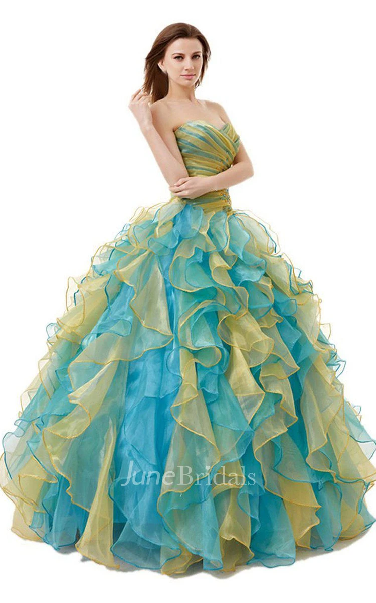 Sweetheart Ballgown With Ruffles and Beadings