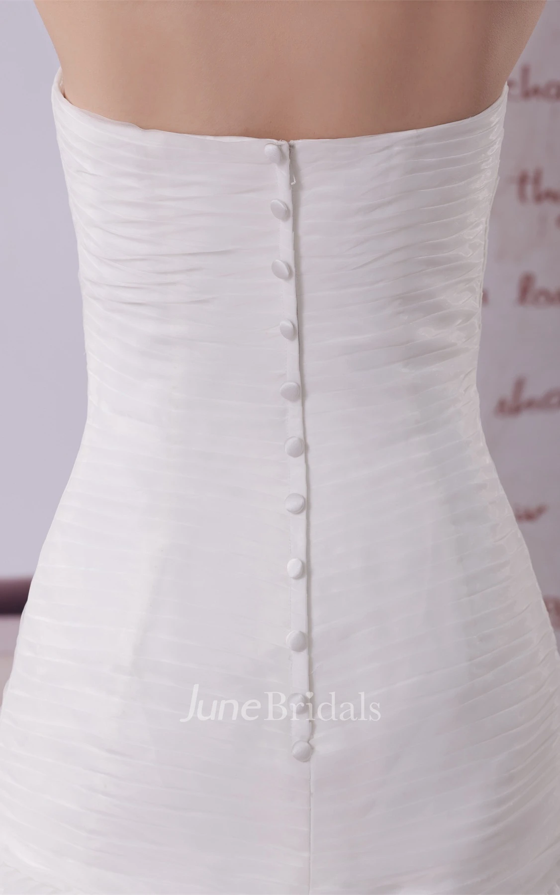 Sweetheart Criss-Cross A-Line Gown with Tiers and Court Train