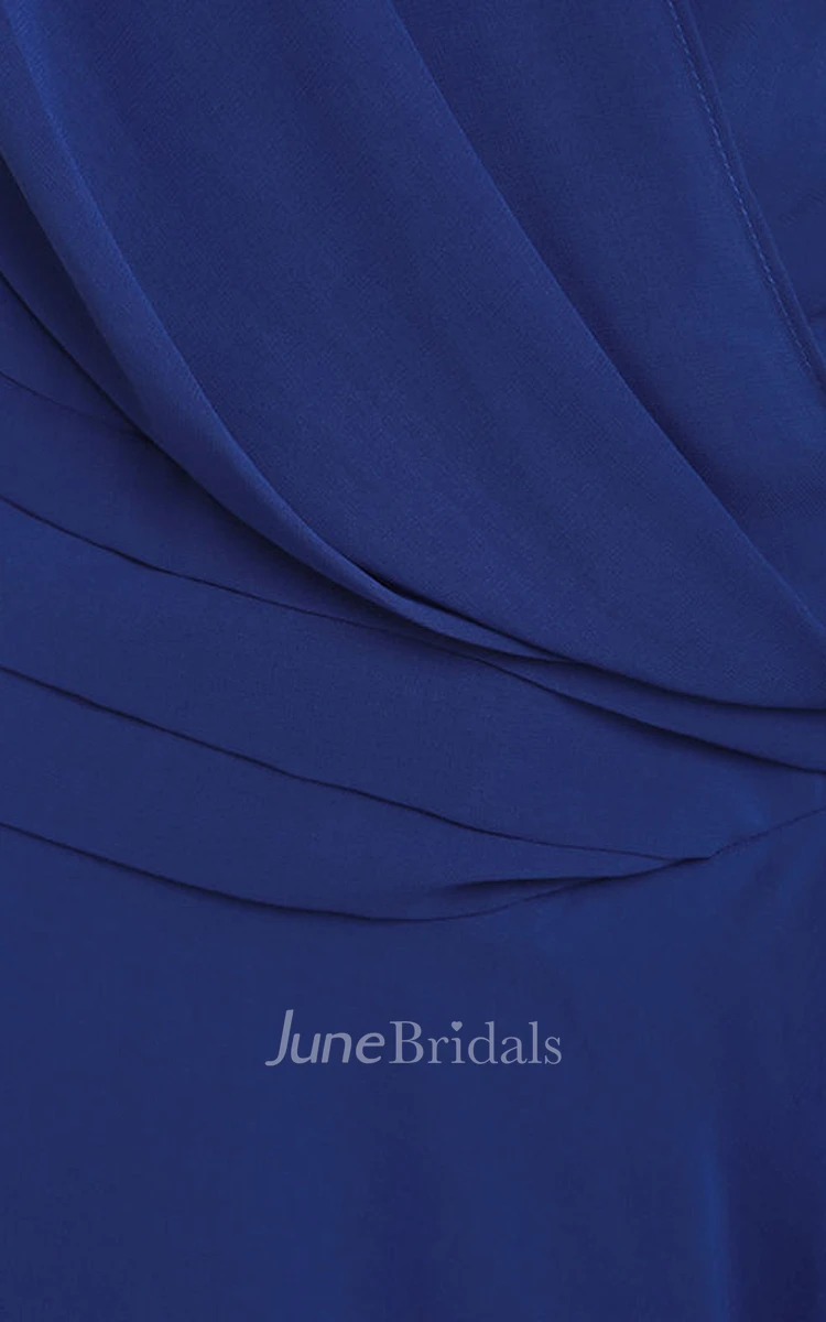 Chiffon High-Low Sleeveless Dress With Side Split