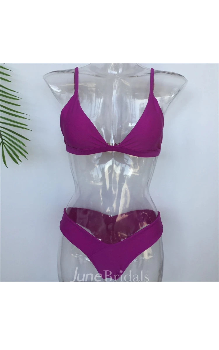 Sphagetti Plain High-Cut Bikini Set