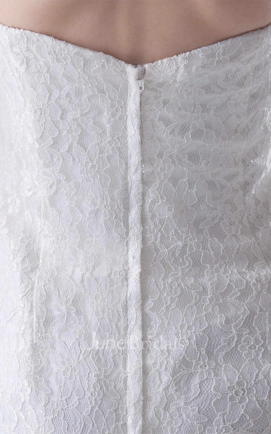 Strapless Lace High-Low Dress with Zipper Back