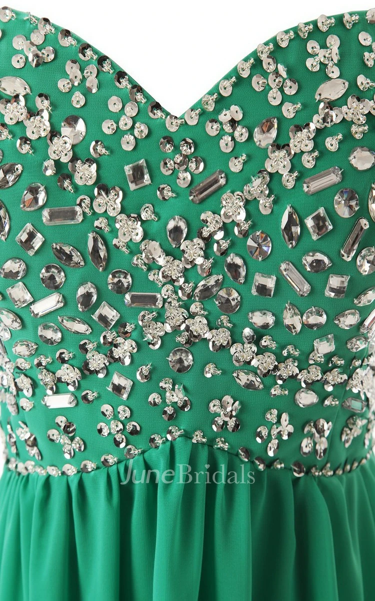 Sweetheart Sweep Train Dress With Sequined Bodice