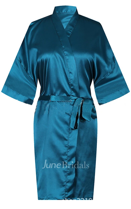 Plain Bride Bridesmaid Short Robe