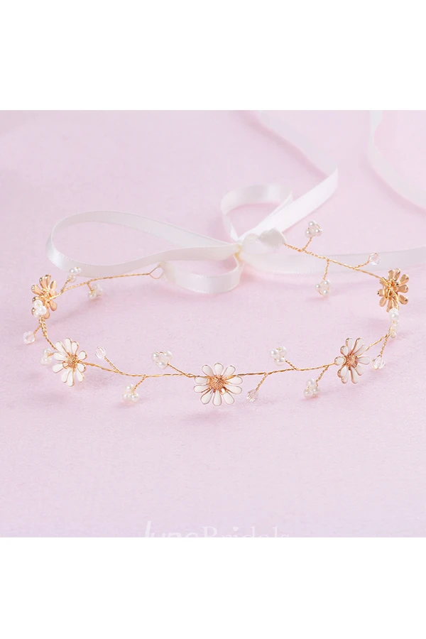 Beautiful Fresh Bridal Hairband With Chrysanthemum Rhinestone