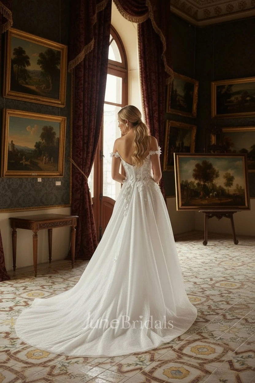 Ethereal Elopement A-Line Plunging Neck Lace Spring Wedding Dress Romantic Floral Sleeveless Backless Bridal Gown