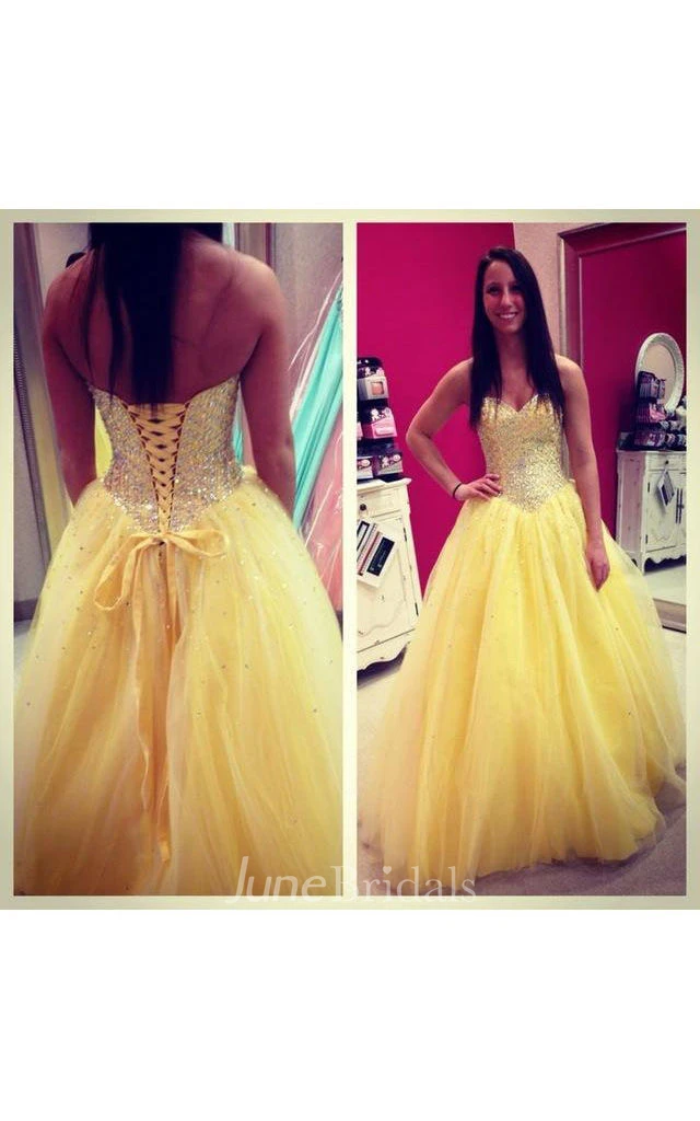 Sweetheart A-line Ballgown with Sequins and Pleats
