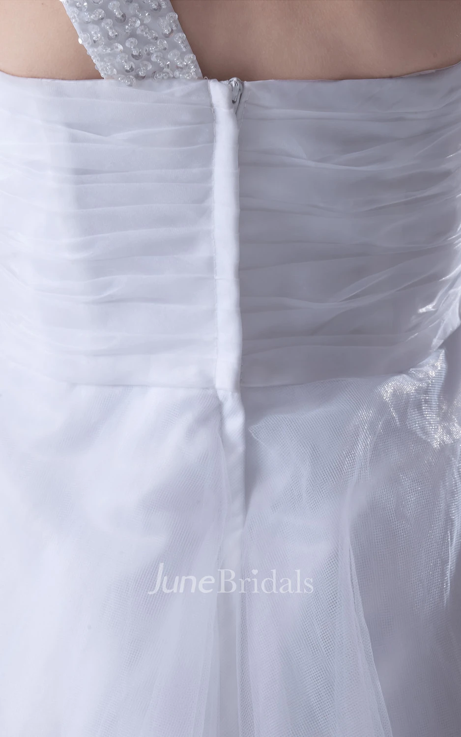 Sweetheart Sleeveless Crisscross Ruched Dress With Embellished Strap