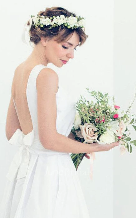 Boatneck Open Back Bridal Gown Audrey Wedding Gown Dress