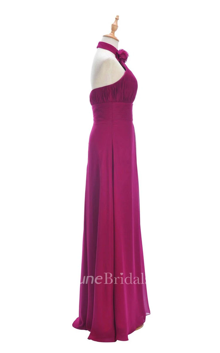 One-shoulder Sweetheart Long Empire Dress With Side Slit