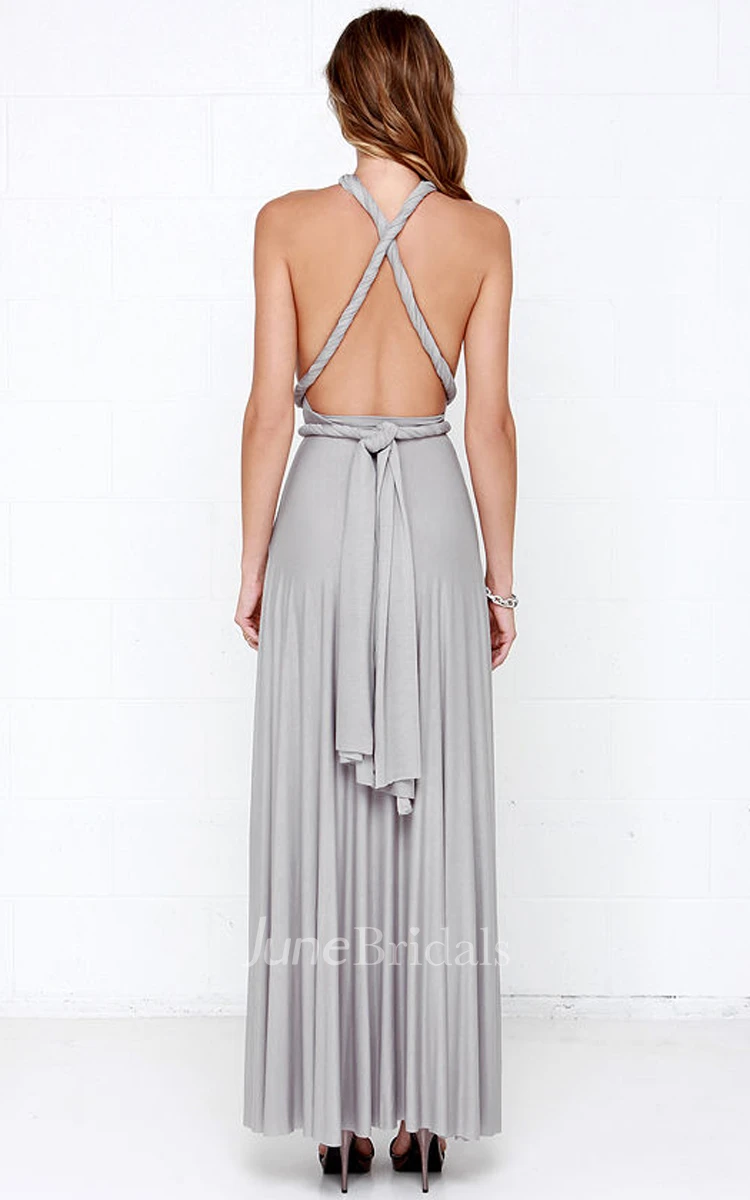 Jersey Sleeveless Dress With Convertible Straps