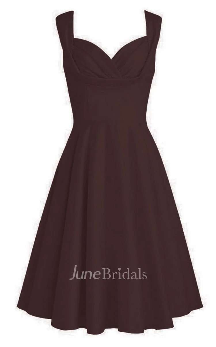 Sleeveless Sweetheart Short Ruffled Chiffon Dress