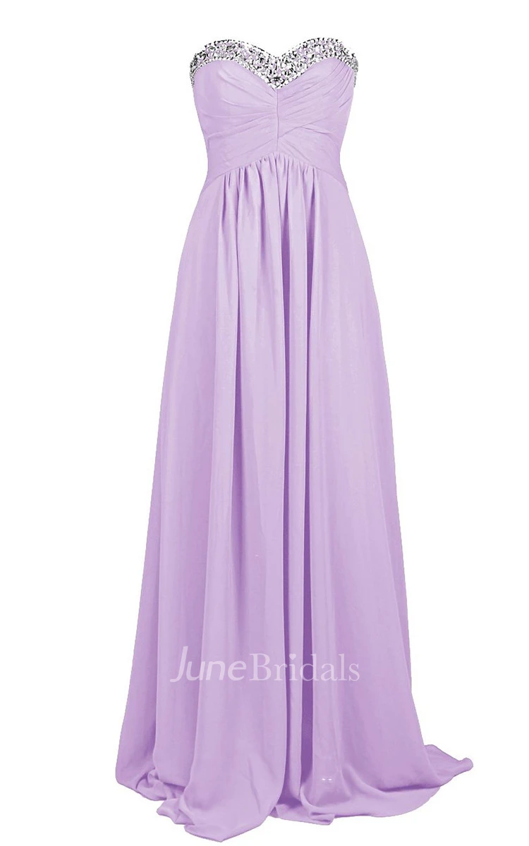 Sweetheart Crystal-beaded A-line Gown With Lace-up Back