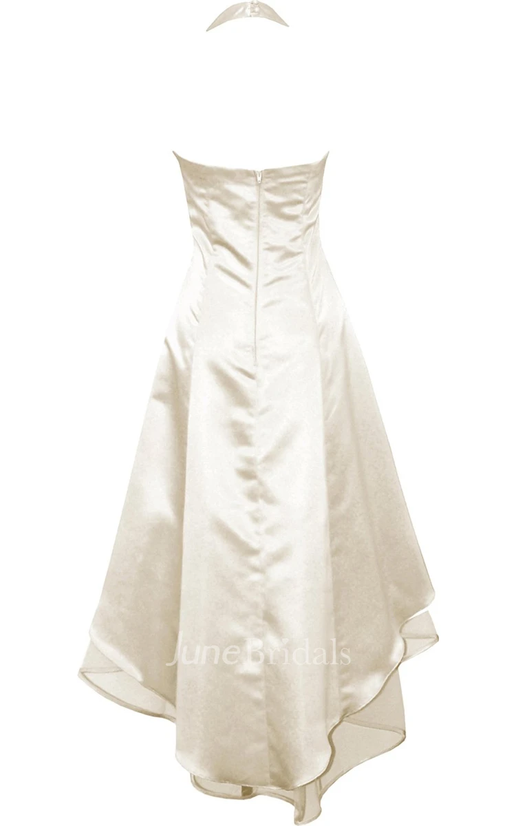 Ruched Bust Beading Dress With Tulle Skirt