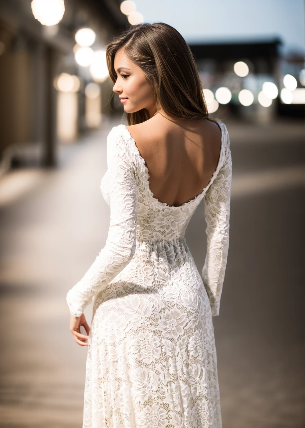 Vintage Long Sleeve Boho Lace Wedding Dress with Sleeves Modest Boat Neck  Low-V Back Princess Bridal Gown - June Bridals